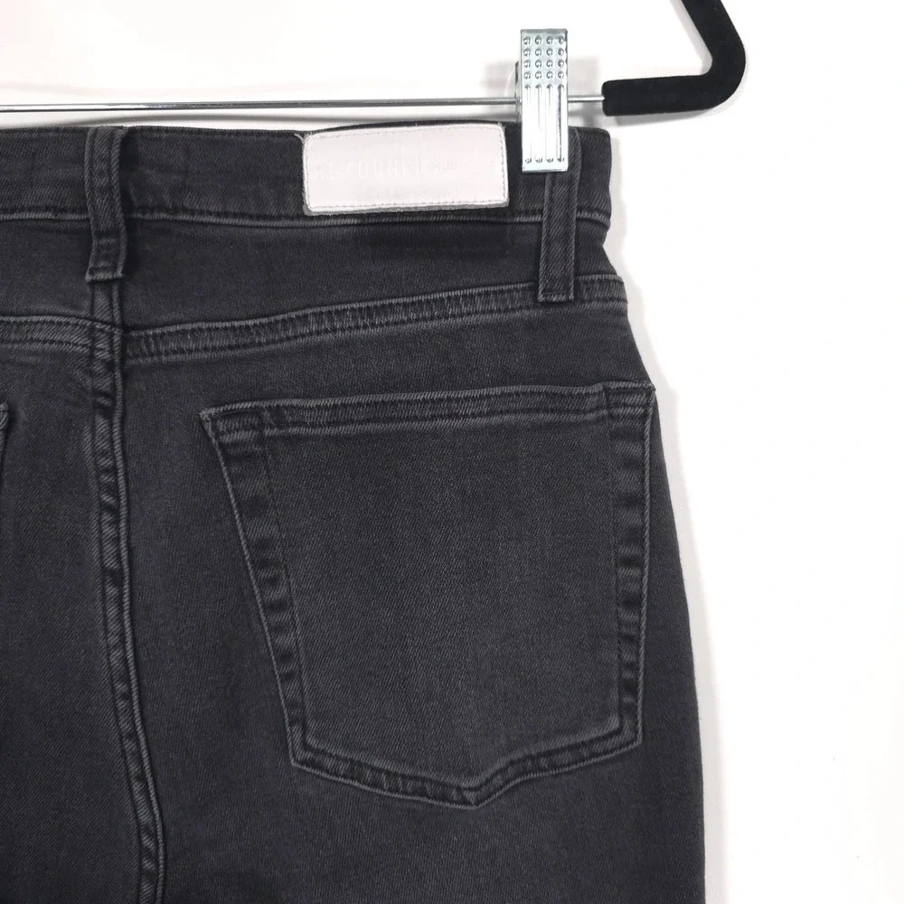 RE/DONE‎ Women's Jeans Size 28 LIVEINBLK Raw Hem Black Button Fly 196-3WHRAC